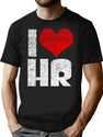 I Love Hr Human Resources Coworker Gift Vintage T-Shirt for Men & Women, T-Shirts Graphic Tee - Black