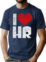 I Love Hr Human Resources Coworker Gift Vintage T-Shirt for Men & Women, T-Shirts Graphic Tee - Navy