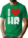 I Love Hr Human Resources Coworker Gift Vintage T-Shirt for Men & Women, T-Shirts Graphic Tee - Green