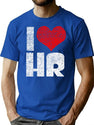 I Love Hr Human Resources Coworker Gift Vintage T-Shirt for Men & Women, T-Shirts Graphic Tee - Blue