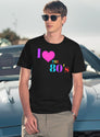 I Love The 80'S T-Shirt for Men & Women, T-Shirts Graphic Tee - Navy