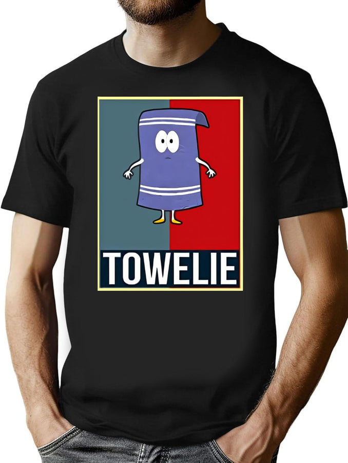 I Love Towelie W Towel Love Vintage T-Shirt for Men & Women, T-Shirts Graphic Tee - Black