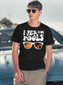 I Pee In Pools Groovy Design Sarcastic Saying Funny Pool T-Shirt for Men & Women, T-Shirts Graphic Tee - Navy