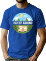 I Sleep Around T-Shirt for Men & Women, T-Shirts Graphic Tee - Blue