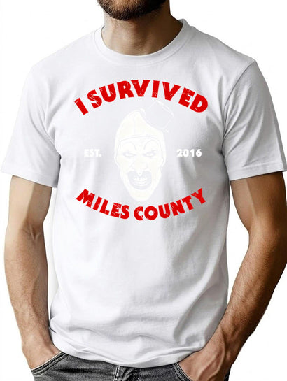 I Survived Miles County T-Shirt for Men & Women, T-Shirts Graphic Tee - Black