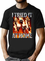 I Tried It At Home Screaming Skeleton Bootleg Graphic T-Shirt - Black