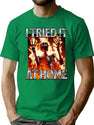 I Tried It At Home Screaming Skeleton Bootleg Graphic T-Shirt - Green