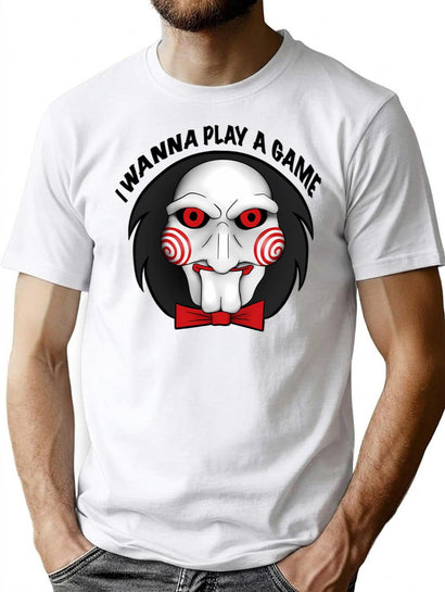 I Wanna Play A Game T-Shirt for Men & Women, T-Shirts Graphic Tee - Black