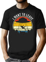 I Want To Leave Funny Ufo Vintage T-Shirt for Men & Women, T-Shirts Graphic Tee - Black
