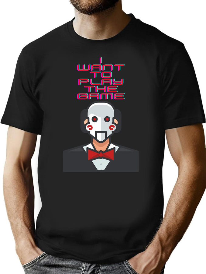 I Want To Play The Game T-Shirt for Men & Women, T-Shirts Graphic Tee - Black