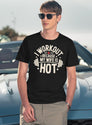 I Workout Because My Wife Is Hot T-Shirt for Men & Women, T-Shirts Graphic Tee - Navy