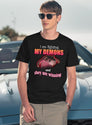 I39M Fighting My Demons and They are Winning Word Art Meme Black T-Shirt - Navy
