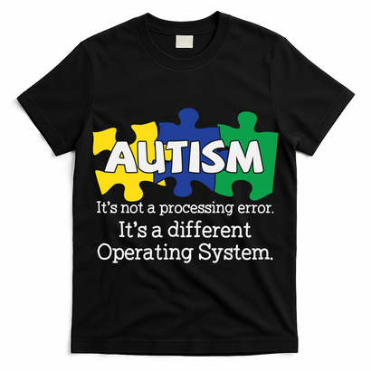 It's A Different Operating System Autism Awareness, Autism Puzzle T-Shirt