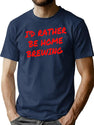 I'D Rather Be Home Brewing Bootleg Graphic T-Shirt - Navy