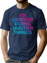 I'M Janitor Doing Janitor Things Retro Neon T-Shirt for Men & Women, T-Shirts Graphic Tee - Navy