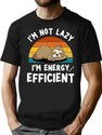I'M Not Lazy I'M Energy Efficient Funny Sloth Lover T-Shirt for Men & Women, T-Shirts Graphic Tee - Black