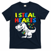I Steal Hearts Autism Dinosaur T-Shirt