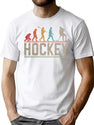 Ice Hockey Evolution Of Man Vintage Funny Hockey Player Gift Idea T-Shirt for Men & Women, T-Shirts Graphic Tee - White