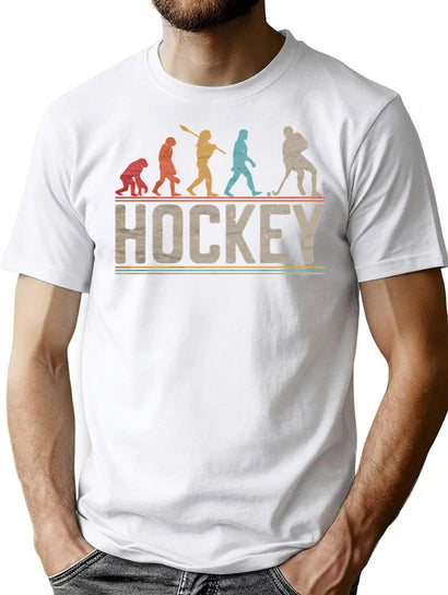 Ice Hockey Evolution Of Man Vintage Funny Hockey Player Gift Idea T-Shirt for Men & Women, T-Shirts Graphic Tee - Black