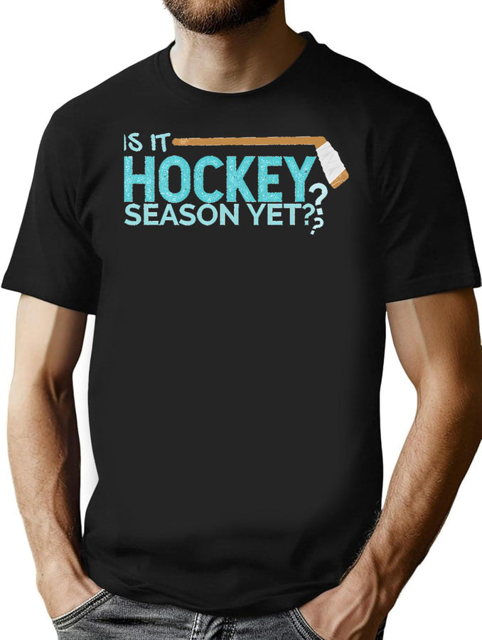 Ice Hockey Is It Hockey Season Yet Gift Idea Classic T Shirt T-Shirt for Men & Women, T-Shirts Graphic Tee - Black
