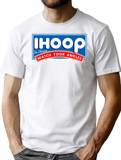 Ihoop I Hoop So Please Watch Your Ankles Classic Logo T-Shirt for Men & Women, T-Shirts Graphic Tee - Black