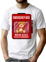 In Case Of Emergency Break Glass T-Shirt for Men & Women, T-Shirts Graphic Tee - White