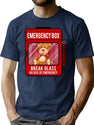In Case Of Emergency Break Glass T-Shirt for Men & Women, T-Shirts Graphic Tee - Navy