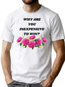 Inexpensive To Win Funny Romantic Bad Translation Bootleg Graphic T-Shirt - White