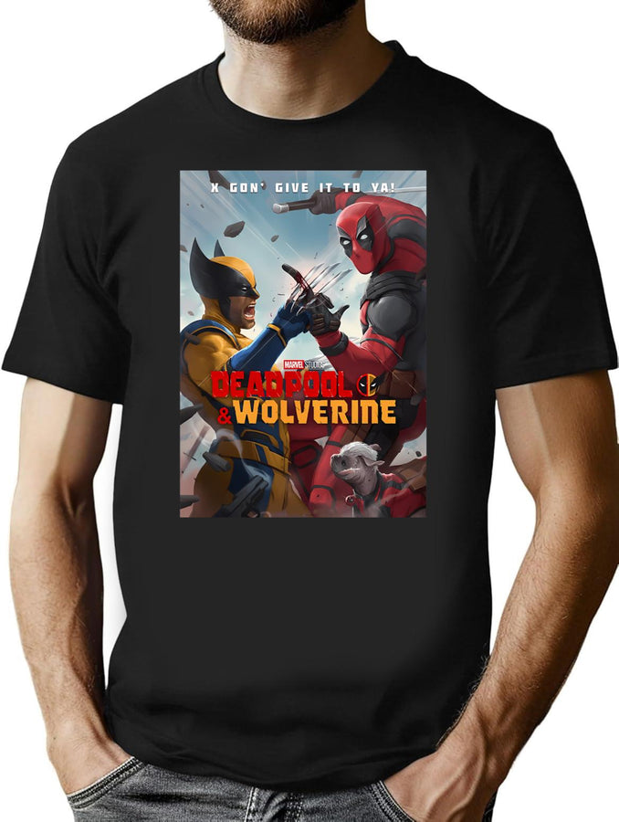Insolent Ddeadpoolwoolverine Bootleg Graphic T-Shirt - Black