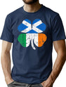 Irish Scottish Flag Ireland Scotland St Patricks Day T-Shirt for Men & Women, T-Shirts Graphic Tee - Navy