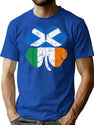 Irish Scottish Flag Ireland Scotland St Patricks Day T-Shirt for Men & Women, T-Shirts Graphic Tee - Blue