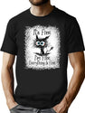It's Fine I'm Fine Everything is Fine Leopard Fade Print Bella Mom - Camiseta para mujer Black T-Shirt - Black