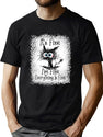 It's Fine I'm Fine Everything is Fine Leopard Fade Print Bella Mom - Camiseta para mujer Black T-Shirt - Green