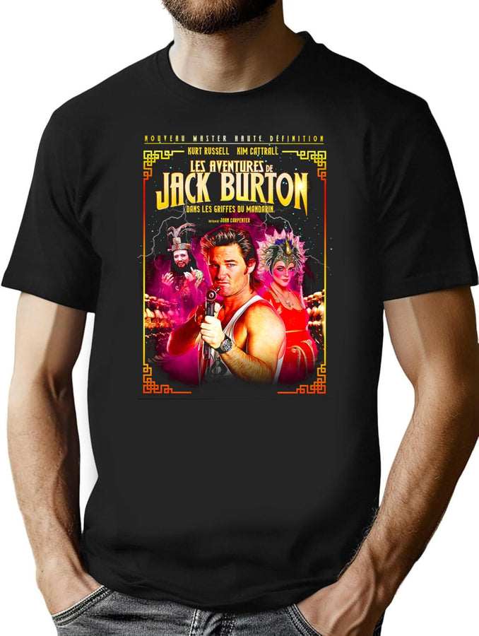 Jack Burton French Movie Poster Dks T-Shirt for Men & Women, T-Shirts Graphic Tee - Black