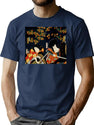 Japanese Samurai Ukiyoe Print Vintage T-Shirt for Men & Women, T-Shirts Graphic Tee - Navy