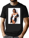 Jessica Alba Sexy Premium Heavyweight Cotton T-Shirt - Black