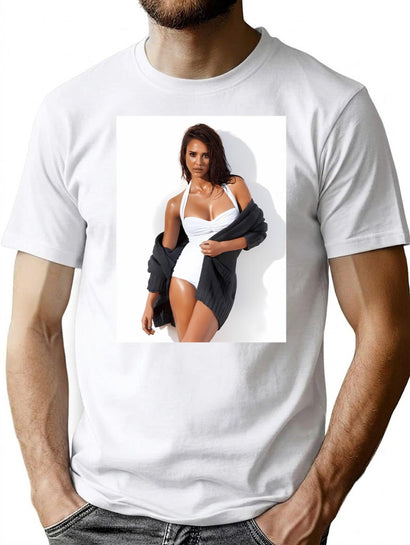 Jessica Alba Sexy T-Shirt for Men & Women, T-Shirts Graphic Tee - Black