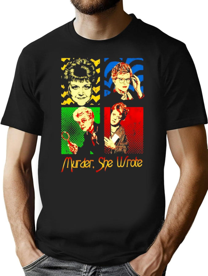 Jessica Fletcher Murder She Wrote T-Shirt for Men & Women, T-Shirts Graphic Tee - Black