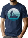 Jet Ski Silhouette On Blue Retro Vintage Sunset Sunrise T-Shirt for Men & Women, T-Shirts Graphic Tee - Navy