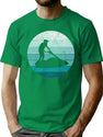 Jet Ski Silhouette On Blue Retro Vintage Sunset Sunrise T-Shirt for Men & Women, T-Shirts Graphic Tee - Green