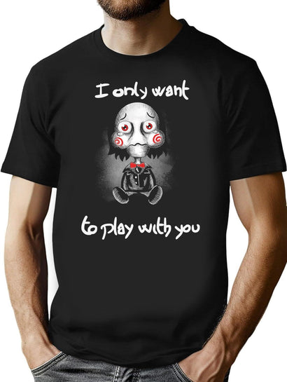 Jigsaw Play Us T-Shirt for Men & Women, T-Shirts Graphic Tee - Black