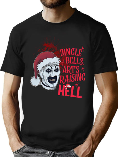 Jingle Bells Arts Raising Hell Terrifier T-Shirt for Men & Women, T-Shirts Graphic Tee - Black