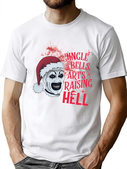 Jingle Bells Arts Raising Hell Terrifier T-Shirt for Men & Women, T-Shirts Graphic Tee - Black