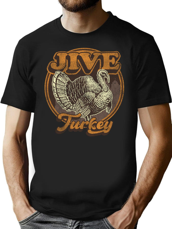 Jive Turkey Worn Out T-Shirt for Men & Women, T-Shirts Graphic Tee - Black