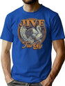 Jive Turkey Worn Out T-Shirt for Men & Women, T-Shirts Graphic Tee - Blue