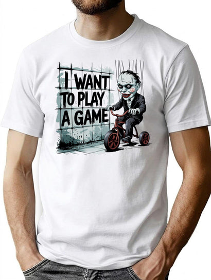 Joker On A Bike - I Want To Play A Game T-Shirt for Men & Women, T-Shirts Graphic Tee - Black