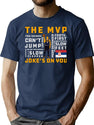 Jokic Nikola As Kid With Mvp Trophy With Words Collage Basketball Shirt Classic 90S Graphic Tee Unisex Vintage Bootleg Gift Retro Bootleg Graphic T-Shirt - Navy