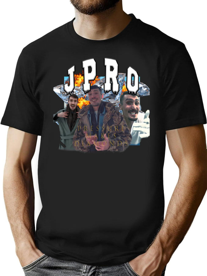 Jpro Pressure Makes Diamonds Bootleg Rapper Design Bootleg Graphic T-Shirt - Black