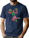 Jump Dunk Shot Bootleg Graphic T-Shirt - Navy