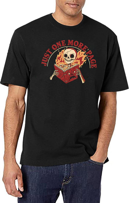 Just One More Page T-Shirt for Men & Women, T-Shirts Graphic Tee - Black